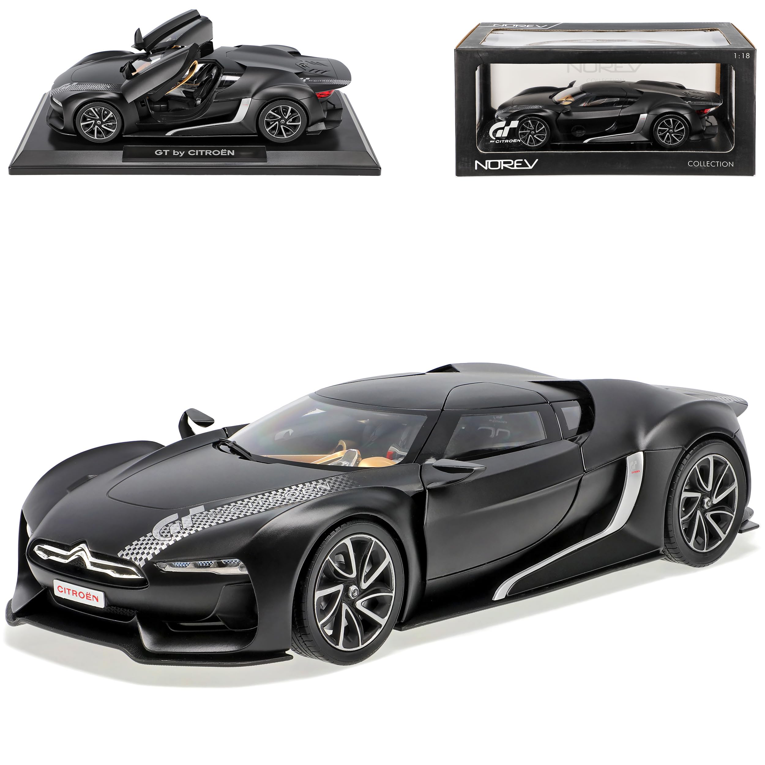 Norev Citroen GT Matt Schwarz Coupe 2008 1/18 Modell Auto