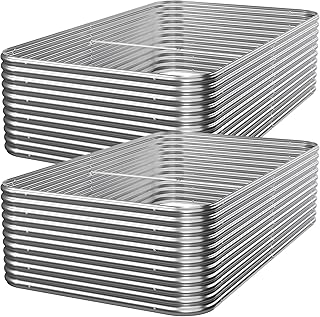 2 Pack Tall 8x4ft Galvanized Raised Garden Bed Outdoor, Metal Garden Bed for Vegetables, Above Ground Garden Box for Flower, Steel Raised Beds for Gardening