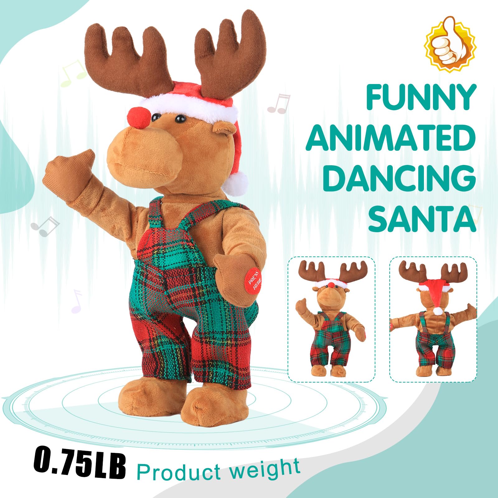 サンタクロースの人形 Amazon.co.jp: SdeNow ダンシングシンギングルドルフサンタレッド鼻