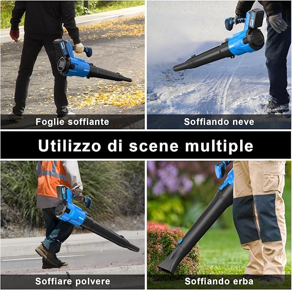 AZZUNO Cordless Brushless Leaf Blower with 2 x 4.0Ah Battery and Charger,3 Speed Mode MAX 580CFM Brushless Motor, Electric Blower for Lawn Care,Patio,Leaves,Dust,and Snow Removal