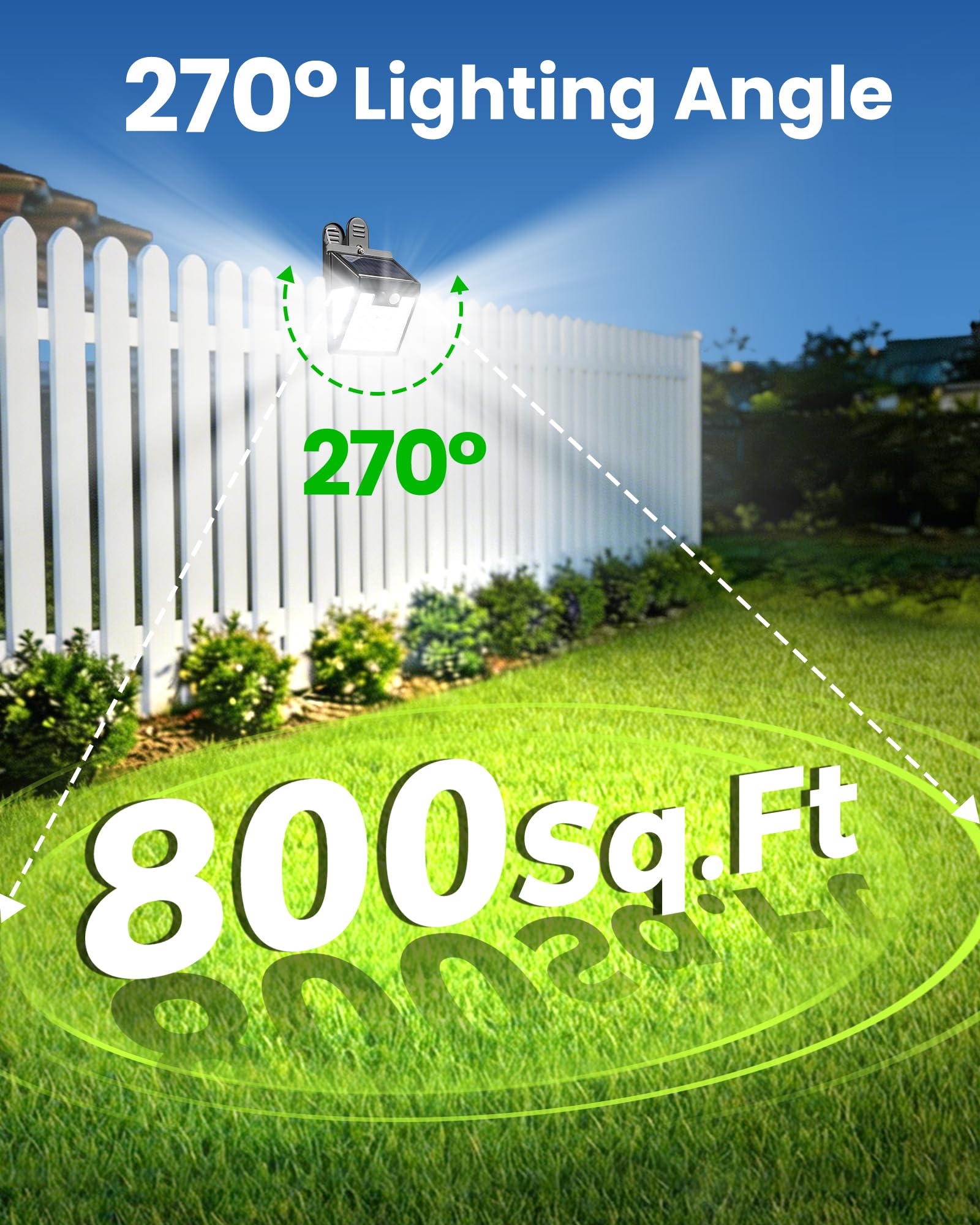 160 luces LED solares con clip para exteriores, luces solares con sensor de movimiento, luces solares para valla al aire libre, IP65 impermeables, luces solares de pared para terraza