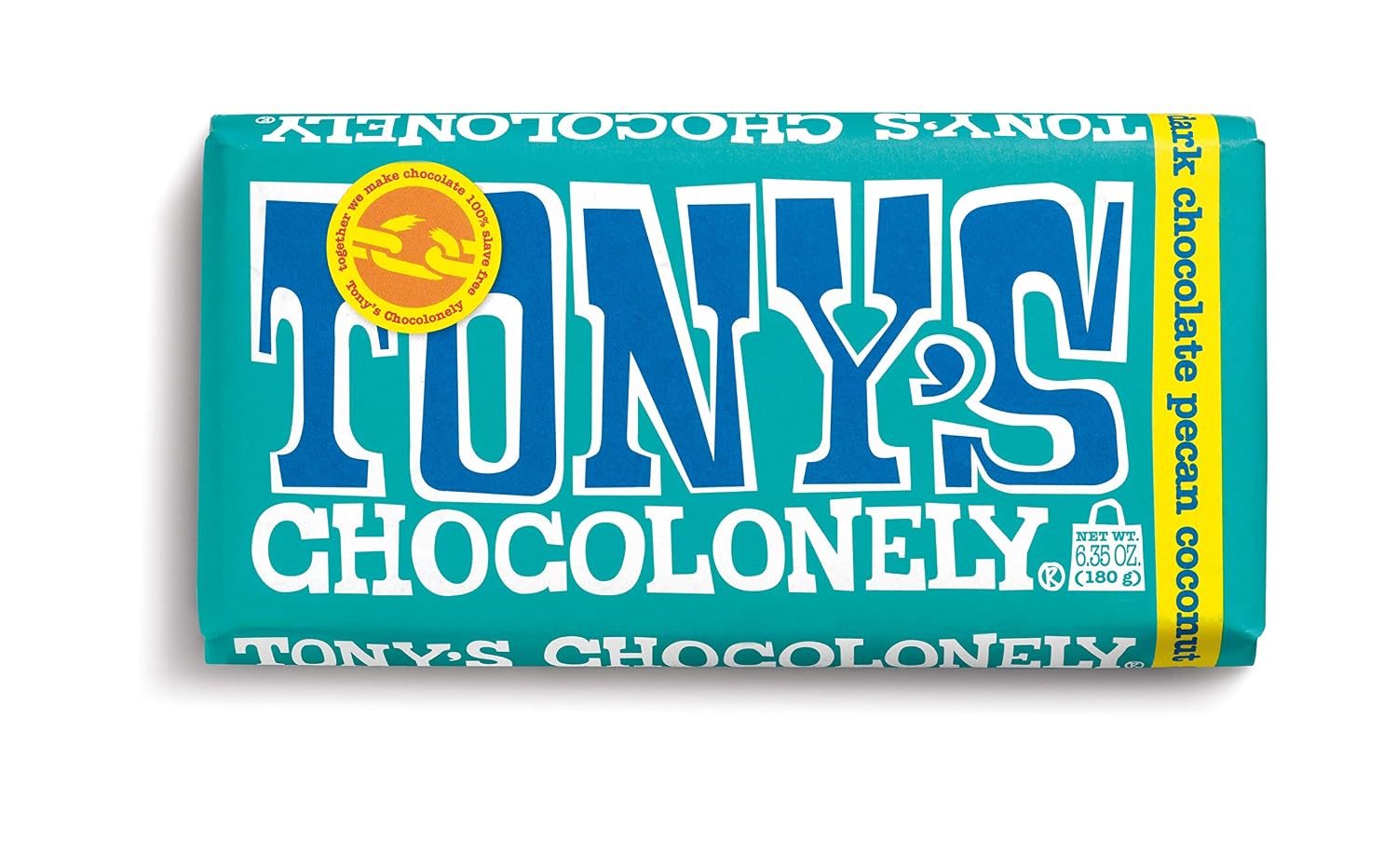 Tony's Chocolonely 51% Dark Chocolate Pecan Coconut Bar, 6.35 OZ