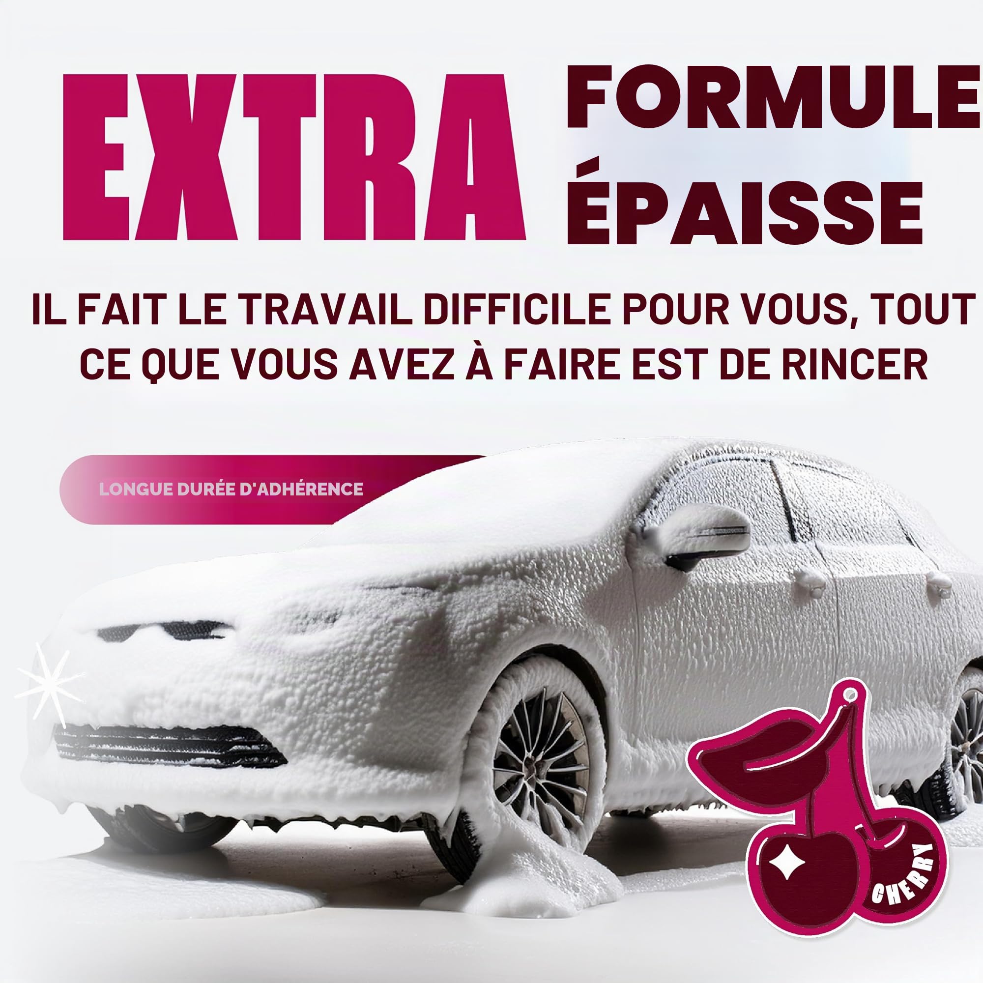Dirtbusters Snow Foam Shampooing Mousse Nettoyant pour Entretien Professionnel de Voiture, avec Haute Brillance et Parfum Cerise - Lavage Auto pour Lance Canon Mousse De Neige, 5 litres