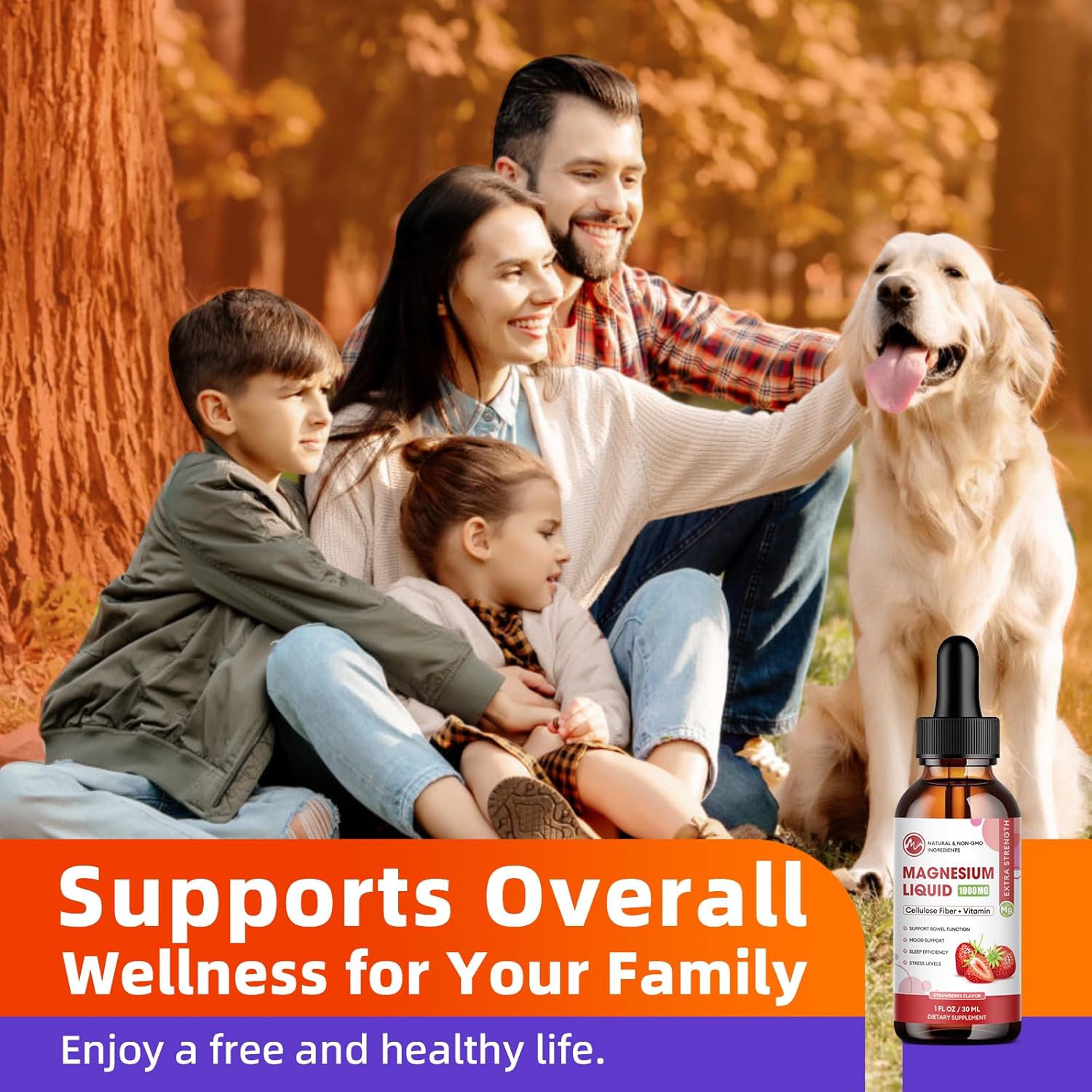 M inch Magnesium Glycinate Liquid, High Absorption Magnesium Liquid Drops with Cellulose Fiber, Bromelain, Vitamin B6, C, D, Zinc, Magnesium Supplement for Kids and Adults, Strawberry Flavor, 2 Pack - Image 8