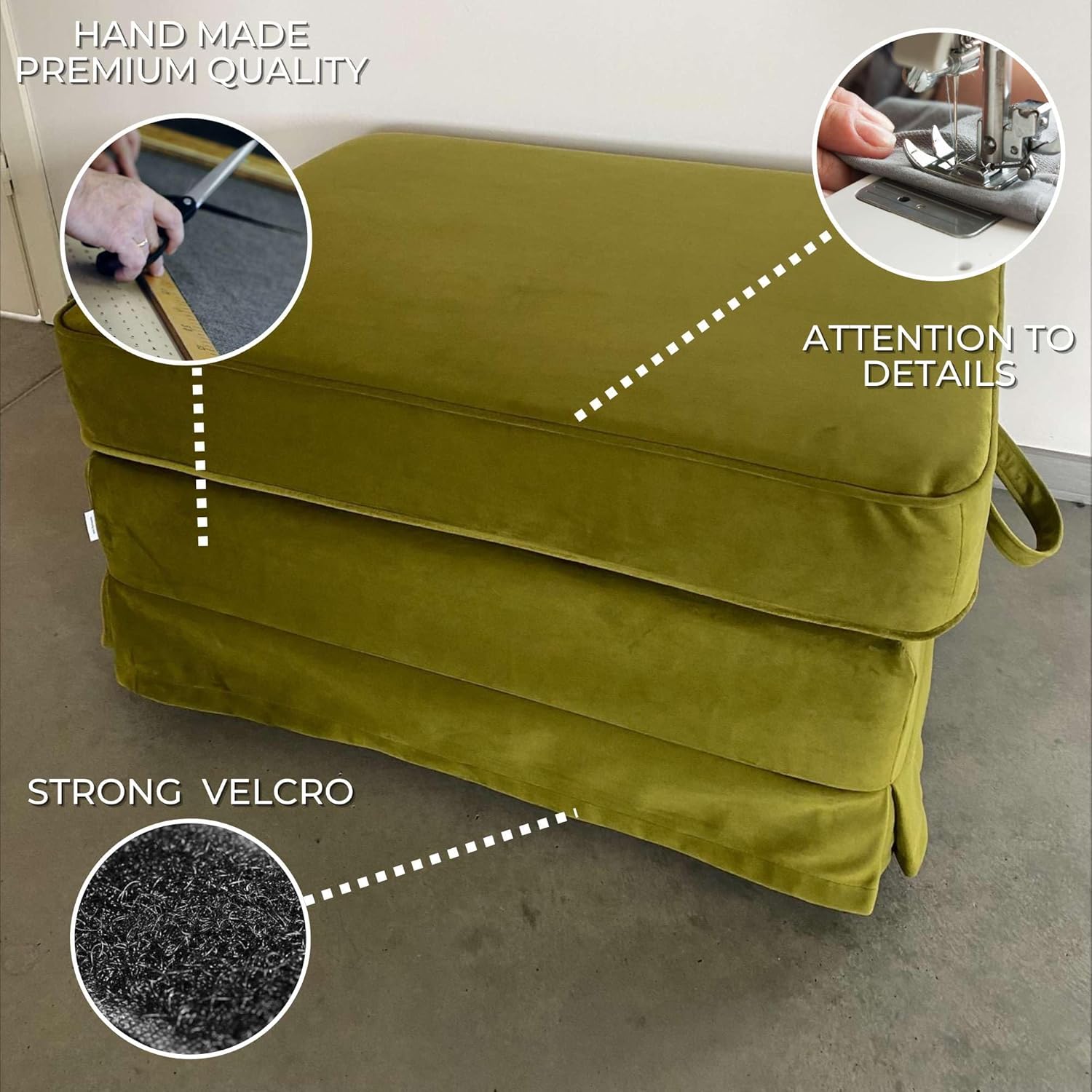 comfortly Cover for Ektorp Ottoman Footstool, Replacement Slipcover, Heavy Duty 2 pcs Cover, Soft Durable Washable Pet-Friendly Fabric, Easy to Clean & Replace (Tiffany - Peacock)