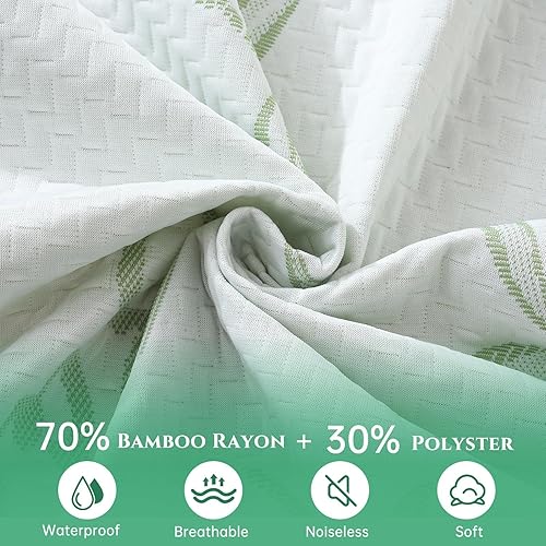 Miniatura 2 de YUGYVOB Protector de colchón impermeable, suave y transpirable, funda de colchón tamaño Queen, 8-21 pulgadas de profundidad Protector de colchón