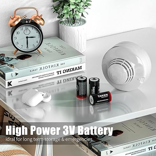 Miniatura 2 de Batería CR123A, 123 baterías no recargables de litio de 3 V, paquete de 4 unidades para sistema de alarma, detector de humo, detector de movimiento,