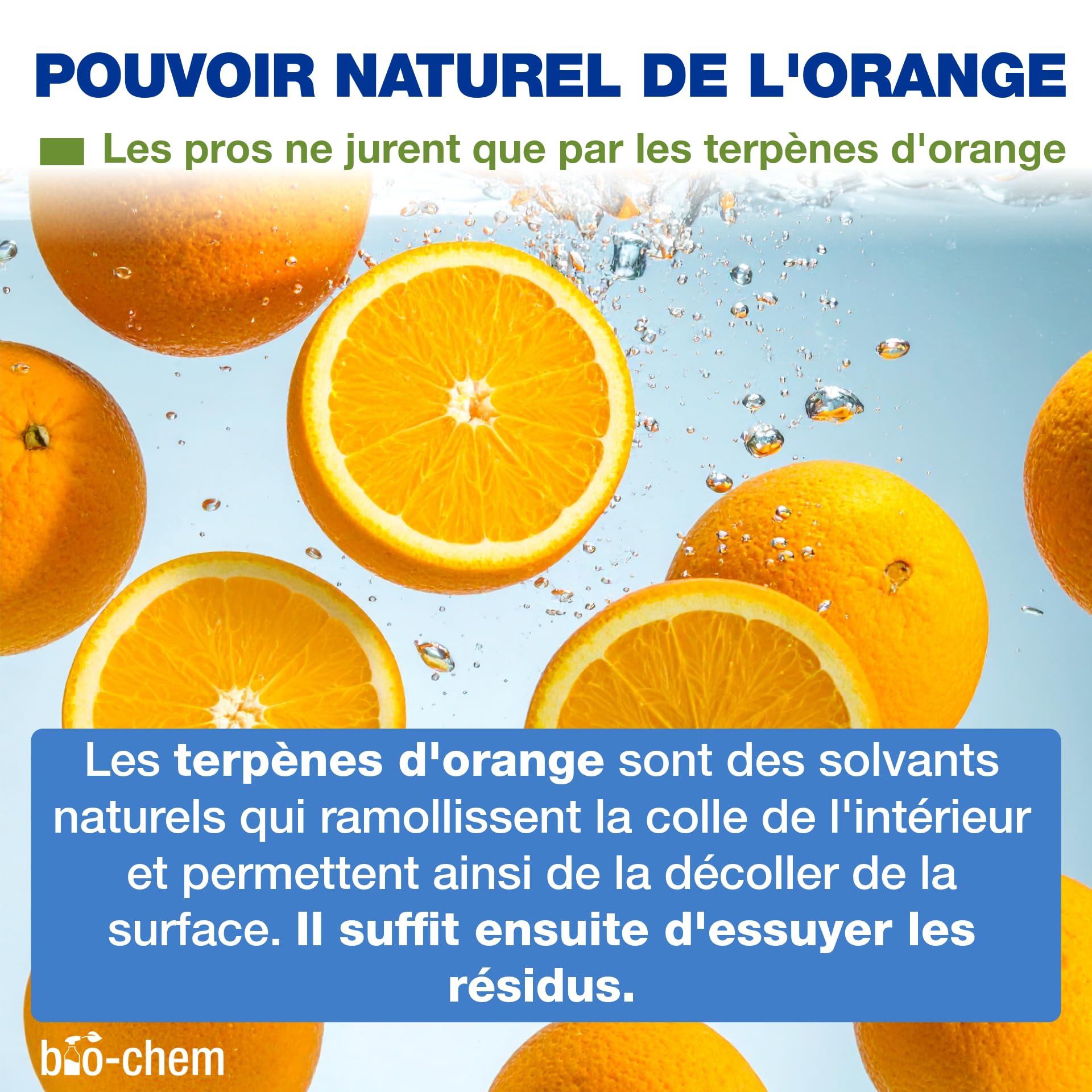 bio-chem - Dissolvant colle et adhesif 500ml - Alternative à l'acetone - Produit enlever colle autocollant - Décape résidus étiquettes, glue extra forte, uhu, loisir creatif - Grattoir inclus