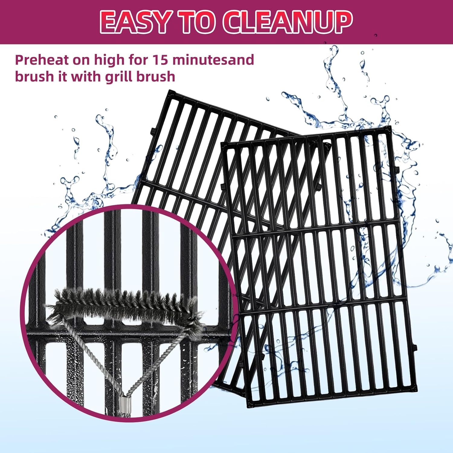 Grill Flavorizer Bars & Cooking Grids for Weber Genesis 300 Series (2011-2016) - E310 E320 E330 S310 S330 EP310 EP320 EP330 With Front Control Grills, Replacement For Weber Genesis Grill Parts