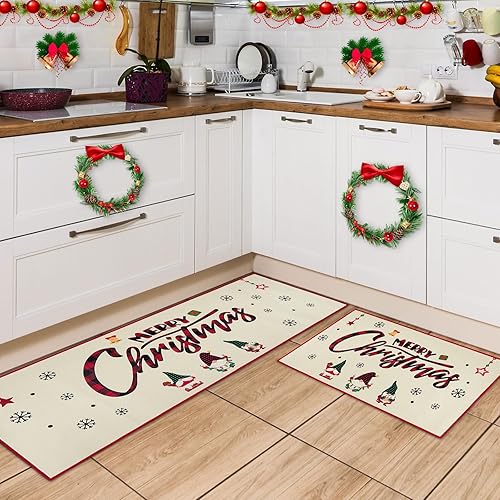WERNNSAI Alfombras de cocina  Juego de 2 tapetes de cocina para interiores, tapetes antideslizantes para el respaldo de la cocina, alfombra de