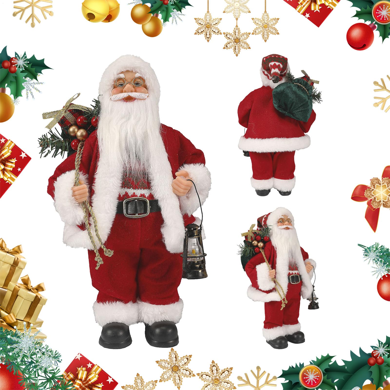 Figurines de Père Noël pour décoration de table et salon