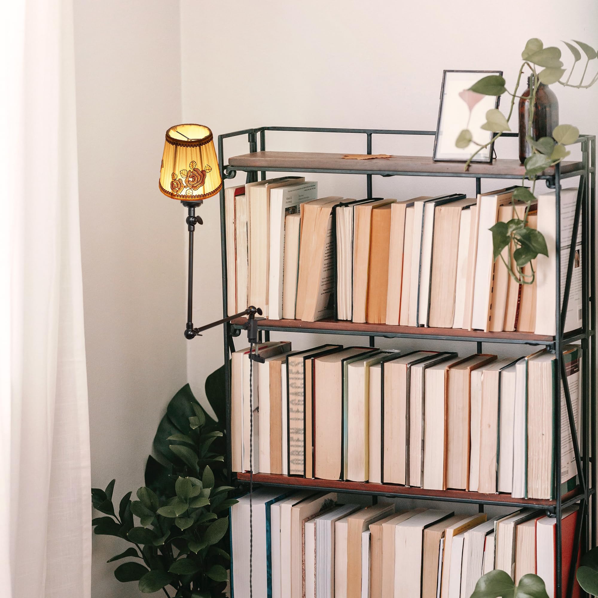 Klemmleuchte mit Fernsteuerung,1 Packung Leselampe mit 2,5 m Kabel, Dimmbar Nachttischlampe,Augenpflege Schreibtischlampe für Büro Heimgebrauch, E27 Lampenhalterung - DZ0329/805