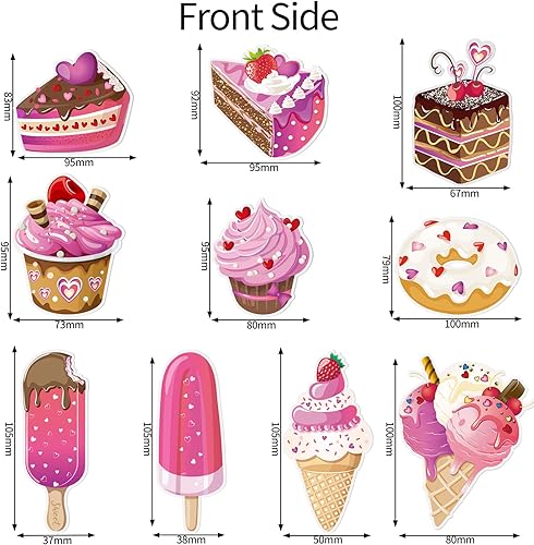 Miniatura 2 de Zonon 40 juegos de tarjetas del día de San Valentín para mujeres, dona, helado, cupcake, tarjetas dulces con sobres rosados para regalos de