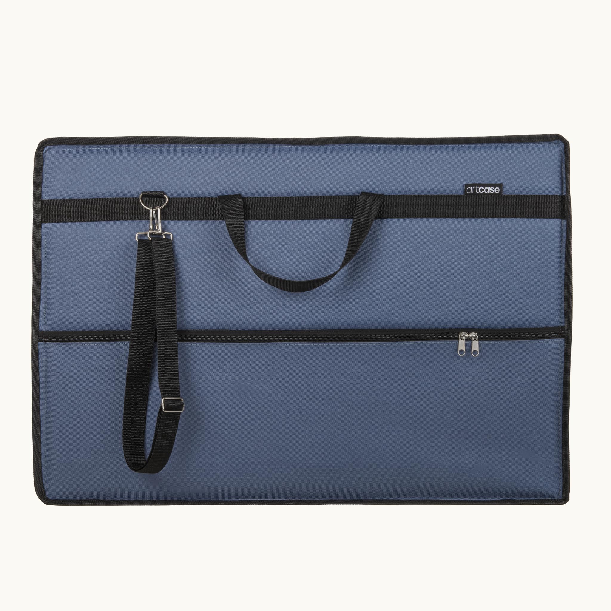 artcase max DIN A2 - Artist Portfolio case, hardcover Drawing Folder DINA2, Document Transport Bag, 70 x 49 x 8 cm, Storage Art case, Waterproof, Polyester, Large Format, Hard-Cover (Denim Blue)