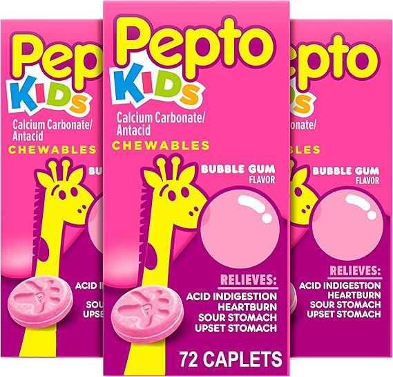 Pepto Kid's Bubblegum Flavor Chewable Tablets for Heartburn