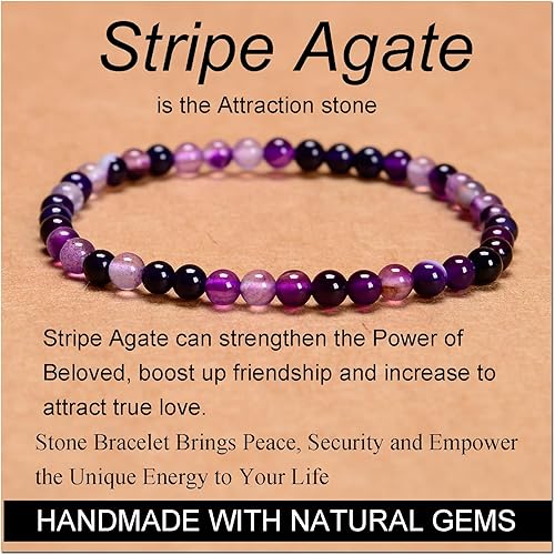 Vista 257 de MASSIVE BEADS Pulsera elástica de yoga hecha a mano con piedra natural, cristal curativo, energía, regalos para adultos unisex de 0.157 in, 0.236