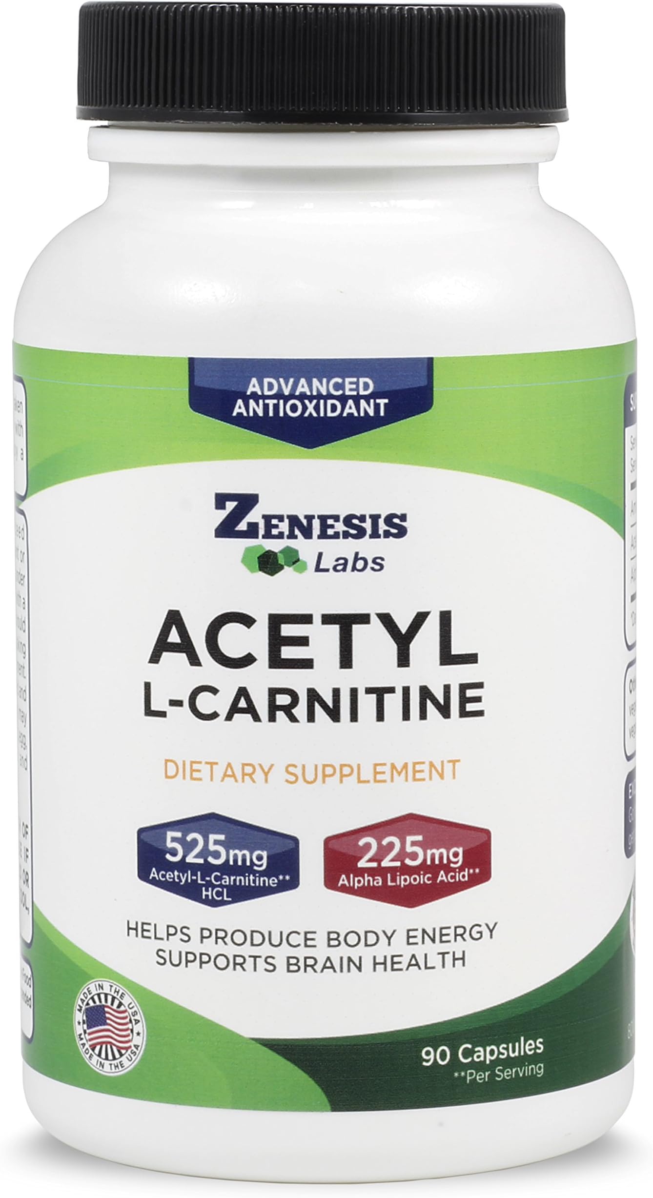 - Zenesis Labs Acetyl L-Carnitine with Alpha Lipoic Acid - 90 Capsules
