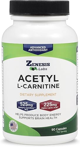 Zenesis Labs Acetil L-Carnitina con Ácido Alfa Lipoico - 90 Cápsulas