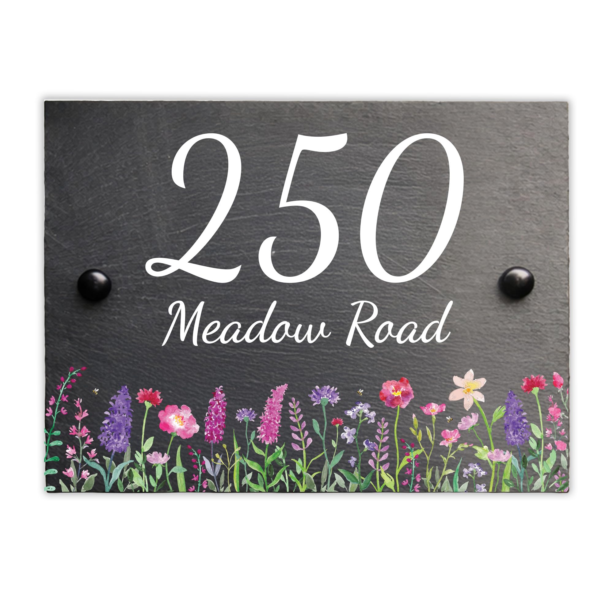 Personalised slate house number plaque - Custom door number sign (Script Font)
