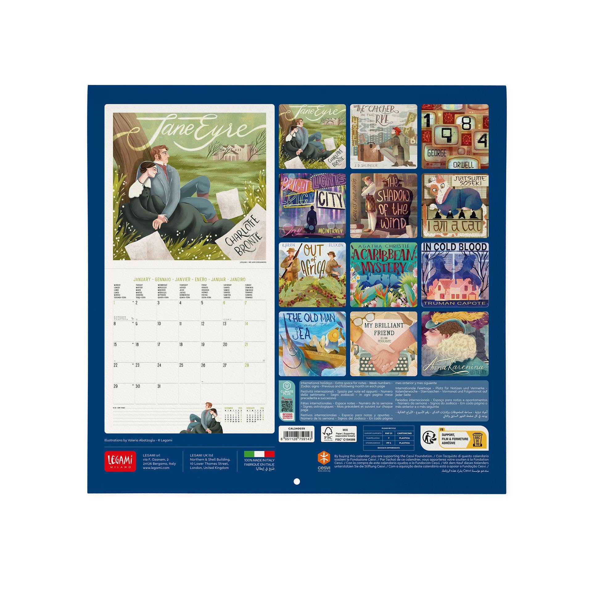 Legami, Wall Calendar 2024, 12 Months and Annual Planner, Space for Notes and Notes Number of the Week, 6 Languages - Image 3