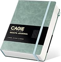 Vista 31 de CAGIE Cuaderno de cuadrícula de cuadrícula con puntos y balas, color negro A5