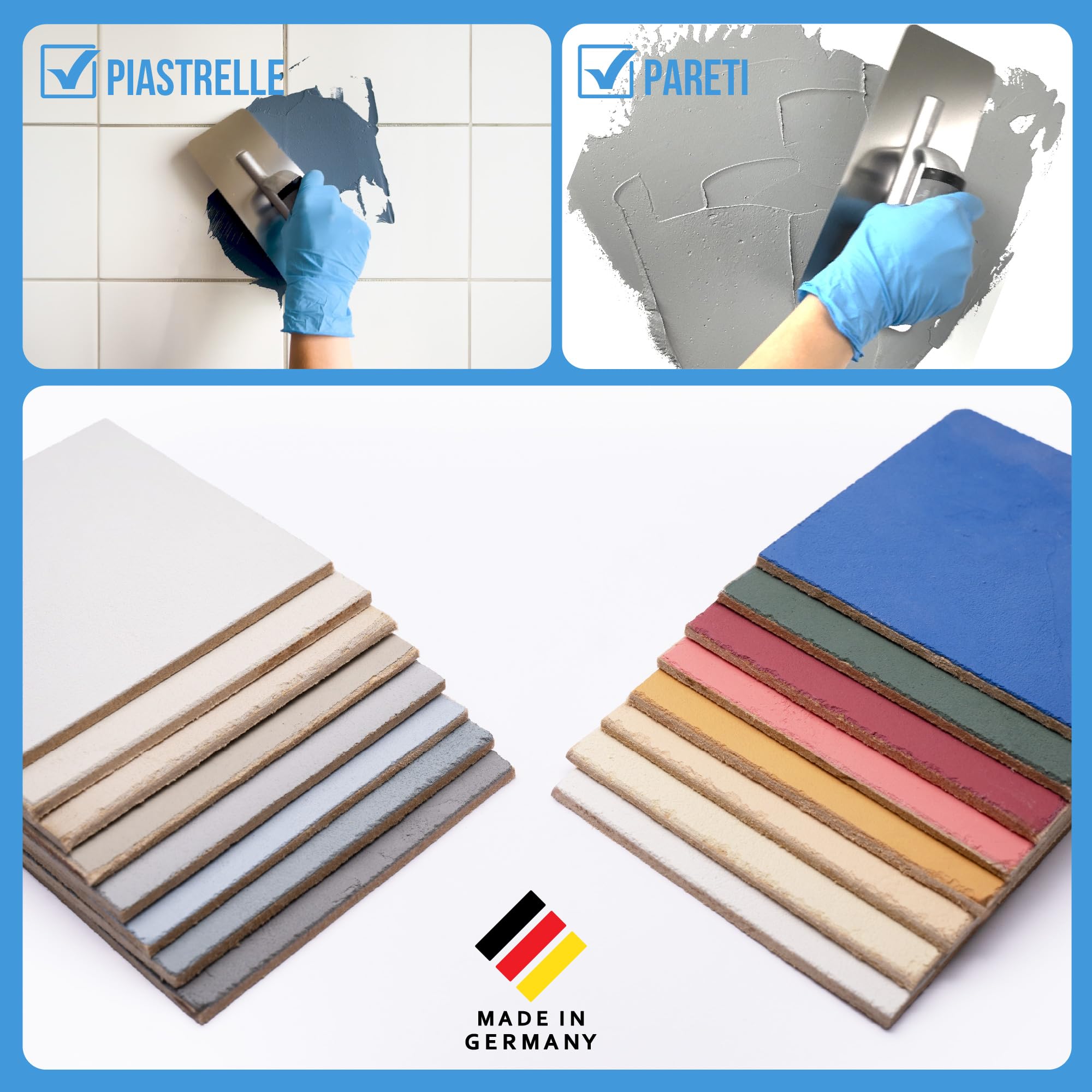 EPODEX CONCRETE EFFECT Stucco effetto cemento - Sand | Intonaco strutturato per pareti, piastrelle & altro - Interno & Esterno - 5 kg (5 m² - strato di 1 mm)