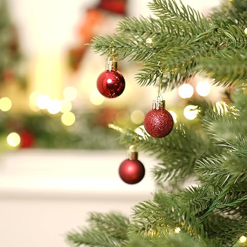 Miniatura 481 de XmasExp Juego de 24 mini esferas de Navidad inastillables para bolas de árbol de Navidad de 1.181 in/1.18 pulgadas (oro rosa)