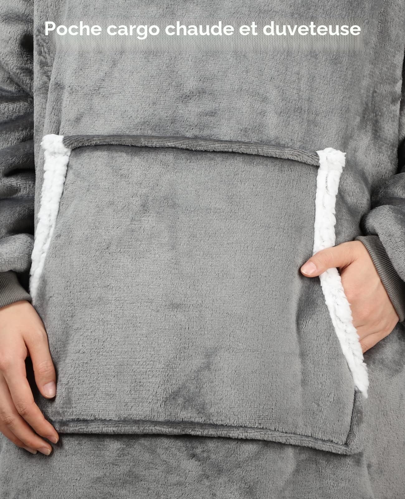 Sendowtek Sweat-Shirt à Capuche Grand Sweat à Capuche Femme Homme Couverture à Capuche Portable Super Douce et Chaude Pull à Capuche Confortable pour Adultes Ados Intérieur Extérieur Longue