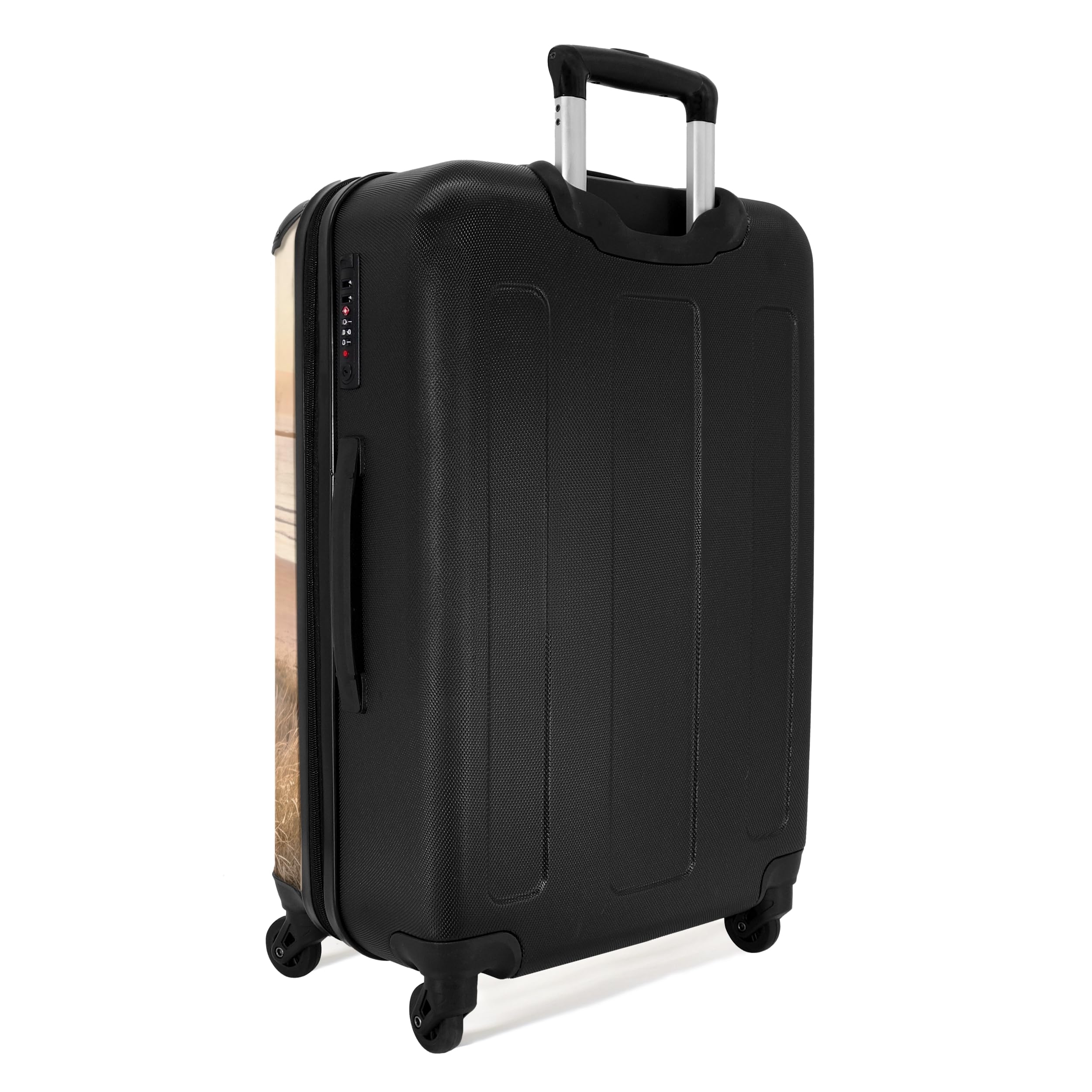 NoBoringSuitcases.com® Koffer Mittelgroß 67x43x25 cm Hartschalenkoffer L Trolley Rollkoffer mit 4 Rollen Leicht Schalenkoffer Mittel Dünen - Strand - Meer
