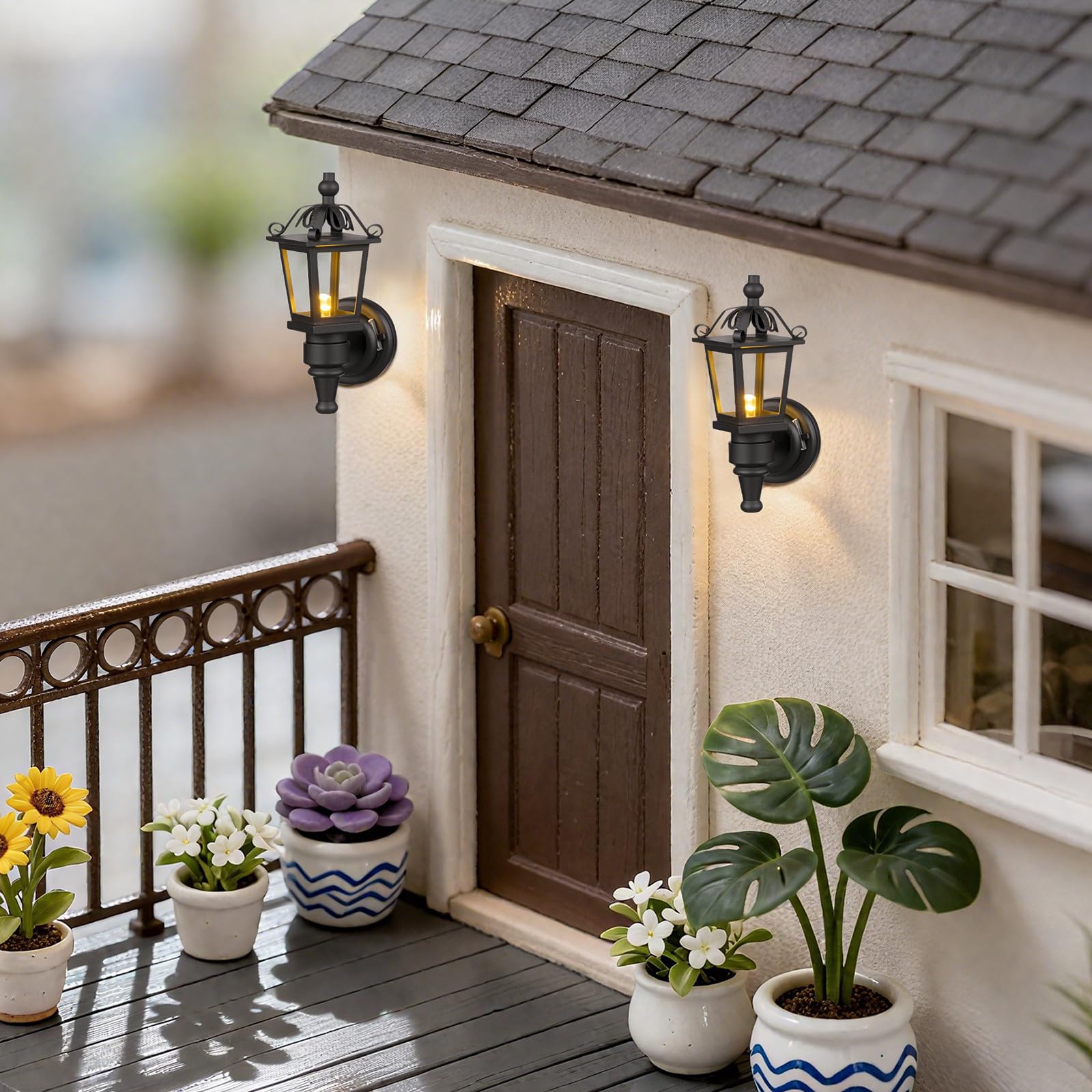 Set di Lampadari in Miniatura, 4 Lampade da Soffitto per Casa Delle Bambole