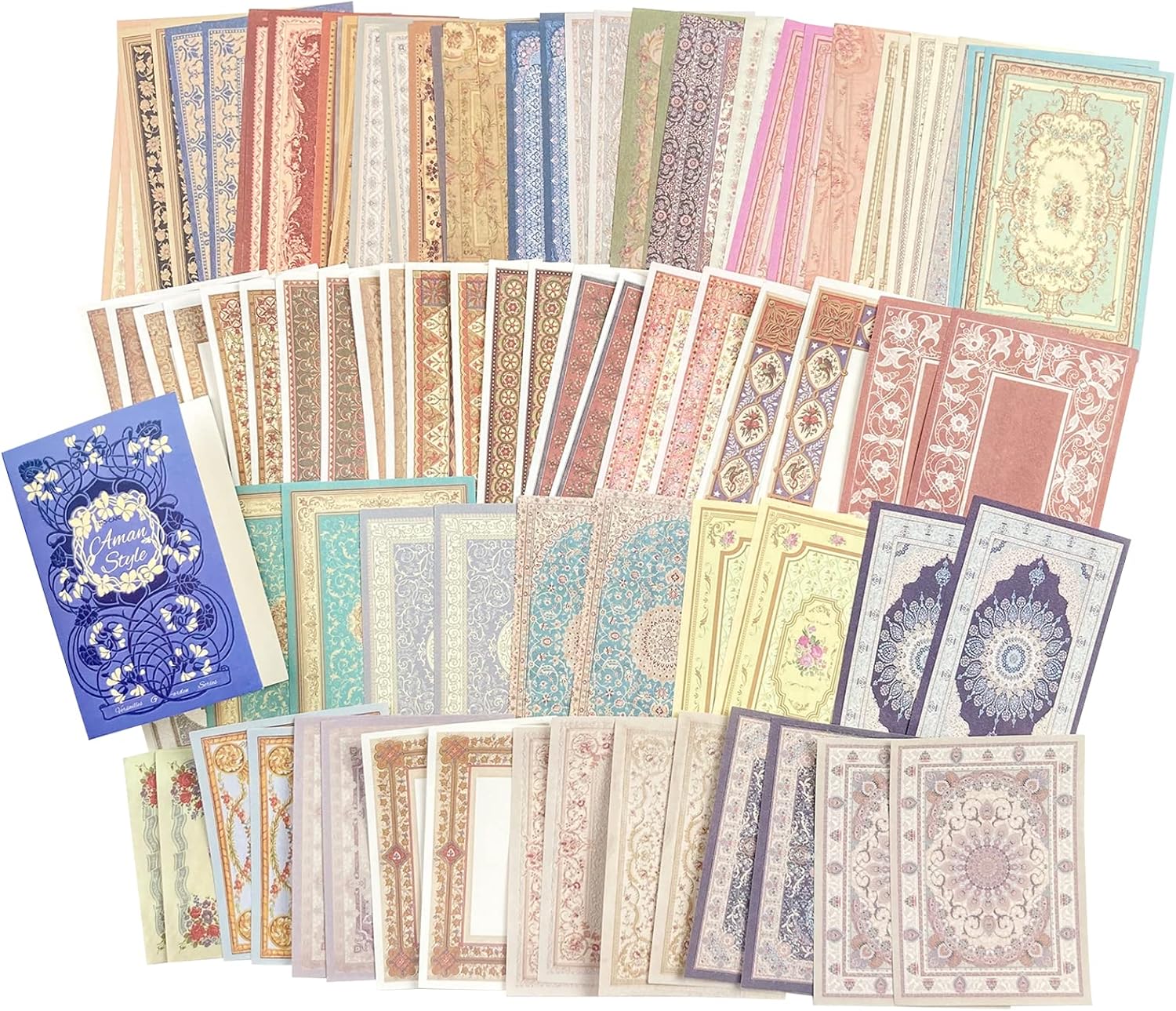 Tnyker コラージュ デザインペーパー 素材紙 背景紙 ペーパー ジャンクジャーナル メモ帳 手帳 ノート Aman Style 大特価