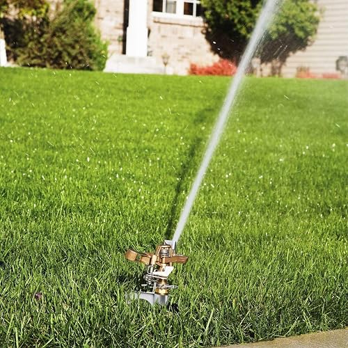 LATERN Impulse Garden Sprinkler, 360 Degree Heavy Duty Impact Lawn Sprinklers Irrigation Sprayers with Metal Spike for Watering Plants Flowers Veggies - 7