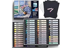 Ohuhu 72 Colored Soft Pastels Art Set with 6 Pastel Papers &...
