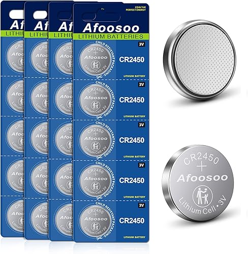 Miniatura 1 de CR2450 - Batería de moneda de litio de 3 V, paquete de 20 celdas de botón CR 2450 pilas de 3 voltios 630 mAh para llave de automóvil, sensor de