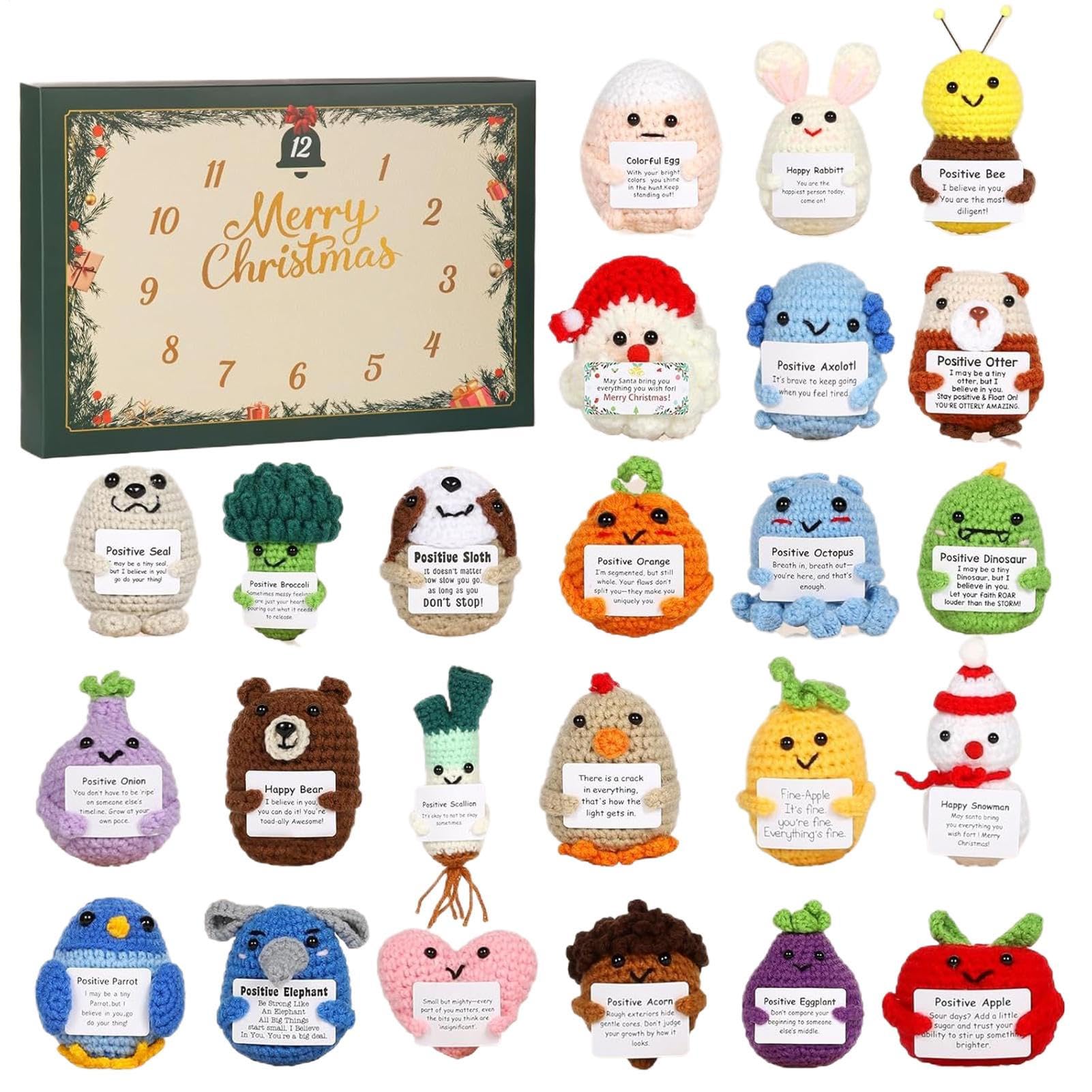 Calendrier De L'Avent Crochet 2025 - 25 Pelotes De Fil + Tutoriels, Kit DIY Noël - Cadeau Créatif Pour Maman, Grand-mère, Amatrice De Crochet