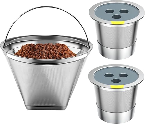 Miniatura 7 de Tazas K reutilizables compatibles con la cafetera Ninja paquete de 4 cápsulas de café reutilizables de acero inoxidable filtros de café permanentes