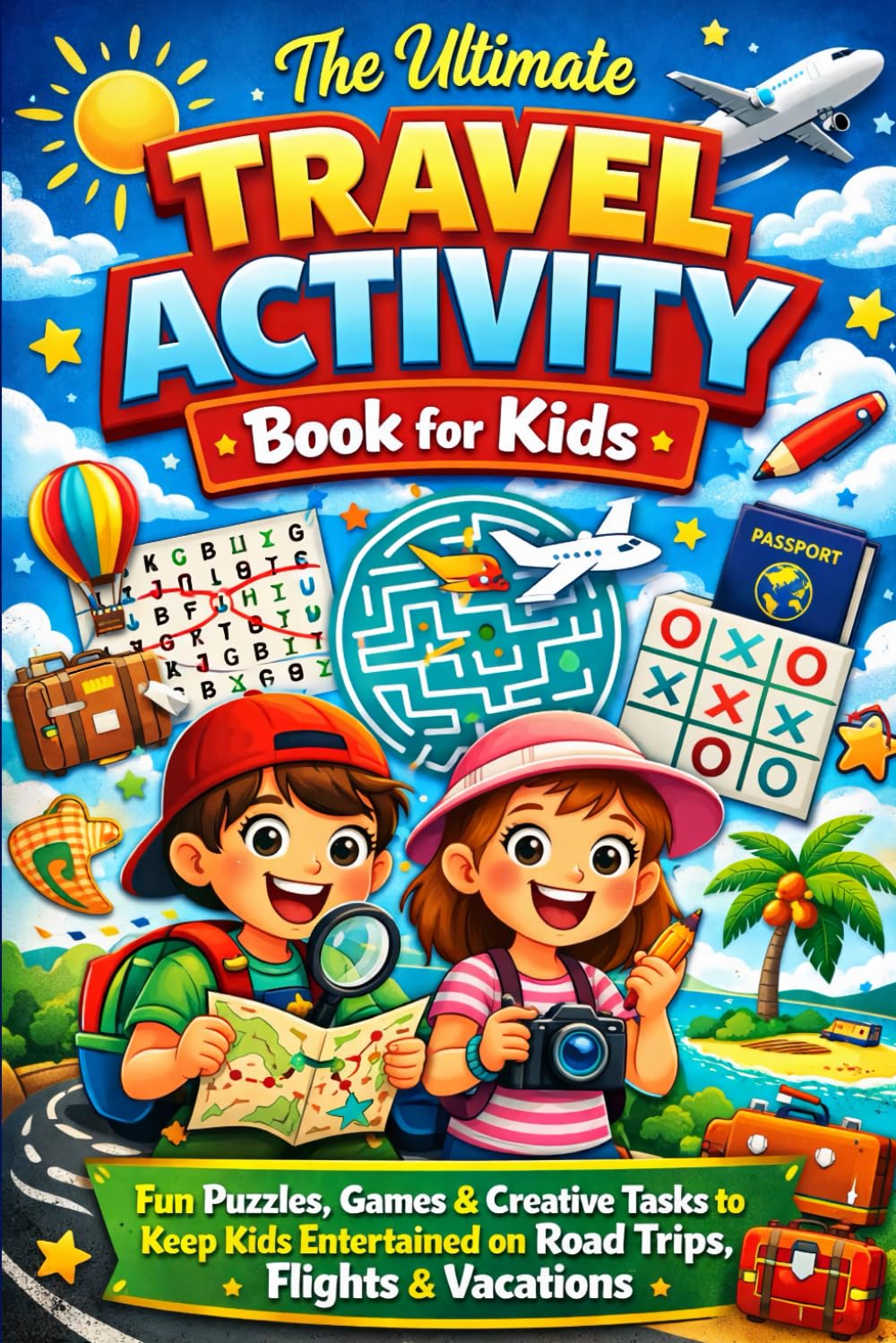 The Ultimate Travel Activity Book for Kids: Fun Puzzles, Games & Creative Tasks to Keep Kids Entertained on Road Trips, Flights & Vacations