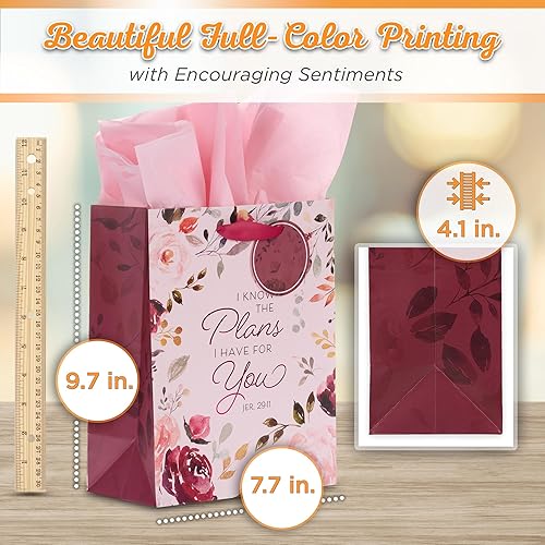 Miniatura 2 de Christian Art Gifts Bolsa de regalojuego de papel de seda I Know the Plans Jeremías 2911 Versículo de la Biblia, mediano