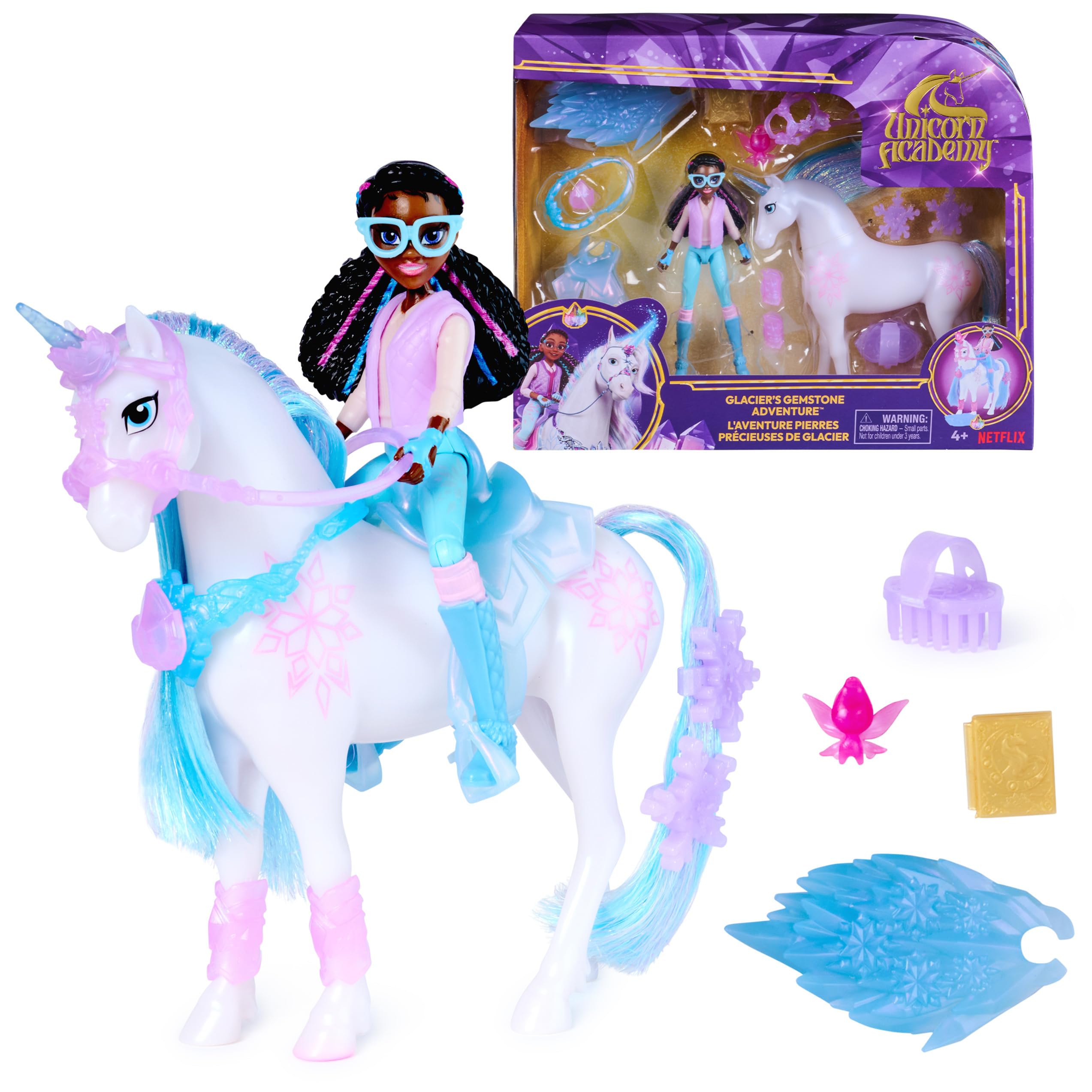 Unicorn Academy, Glacier’s Gemstone Adventure with Layla Doll & 13 Accessories, Dolls & Unicorn Toys for Girls Ages 4 and up