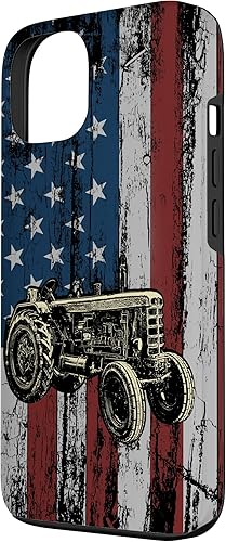 Miniatura 2 de Funda para iPhone 13 con diseño de tractor patriótico con bandera estadounidense