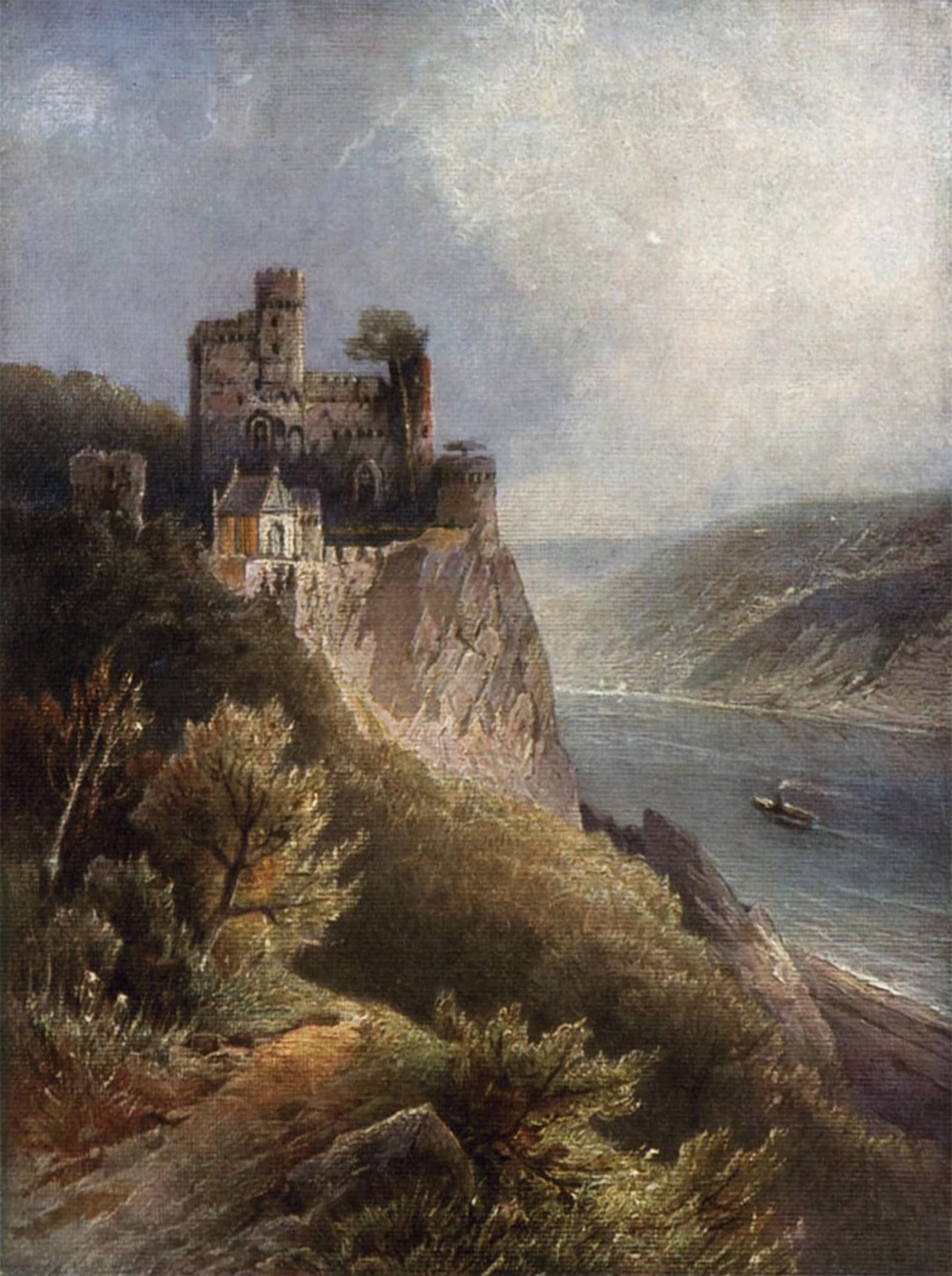 POSTERIIk Famous Modern Artwork Art Mural Castle Rheinstein by Nicolai Astudin Oil Paintings Pictures for Home Decor 60x90cm