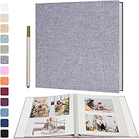 Vista 1 de Vienrose Álbum de fotos grande autoadhesivo para fotos de 4x6 8x10 10x12, álbum de recortes DIY, 40 páginas adhesivas con un bolígrafo metálico, Gris