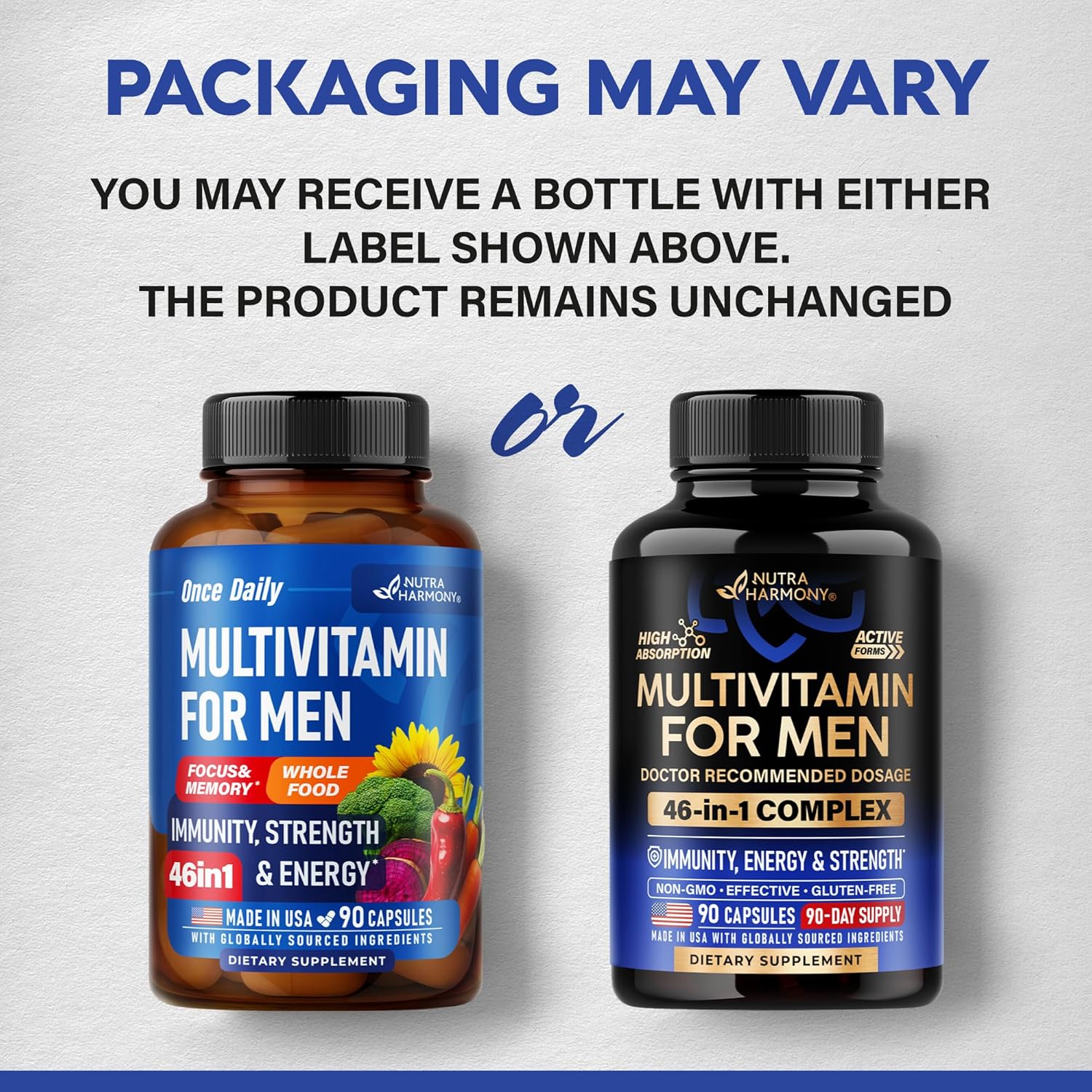 Multivitamin for Men - B-Complex | Whole Foods & Enzymes - Energy, Focus & Brain | Men's Health Complex - 46in1 Mens Multivitamin - Bioavailable & Gentle on Stomach - Made in USA - 90 Capsules, 1/Day - Image 5