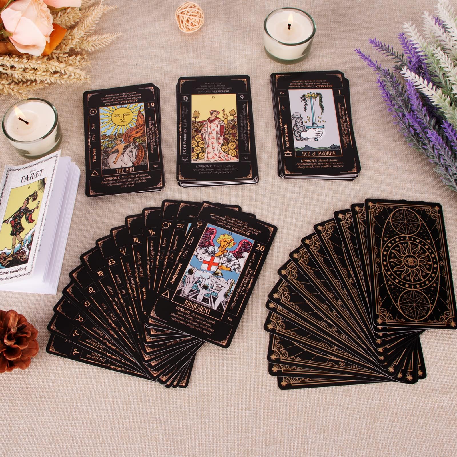MAKABEE Original 78-Card Tarot Deck with Guidebook, Gypsy-Inspired Oracle Cards, Durable High-Definition Print, Standard Size (4.75 x 2.75 Inches) 4