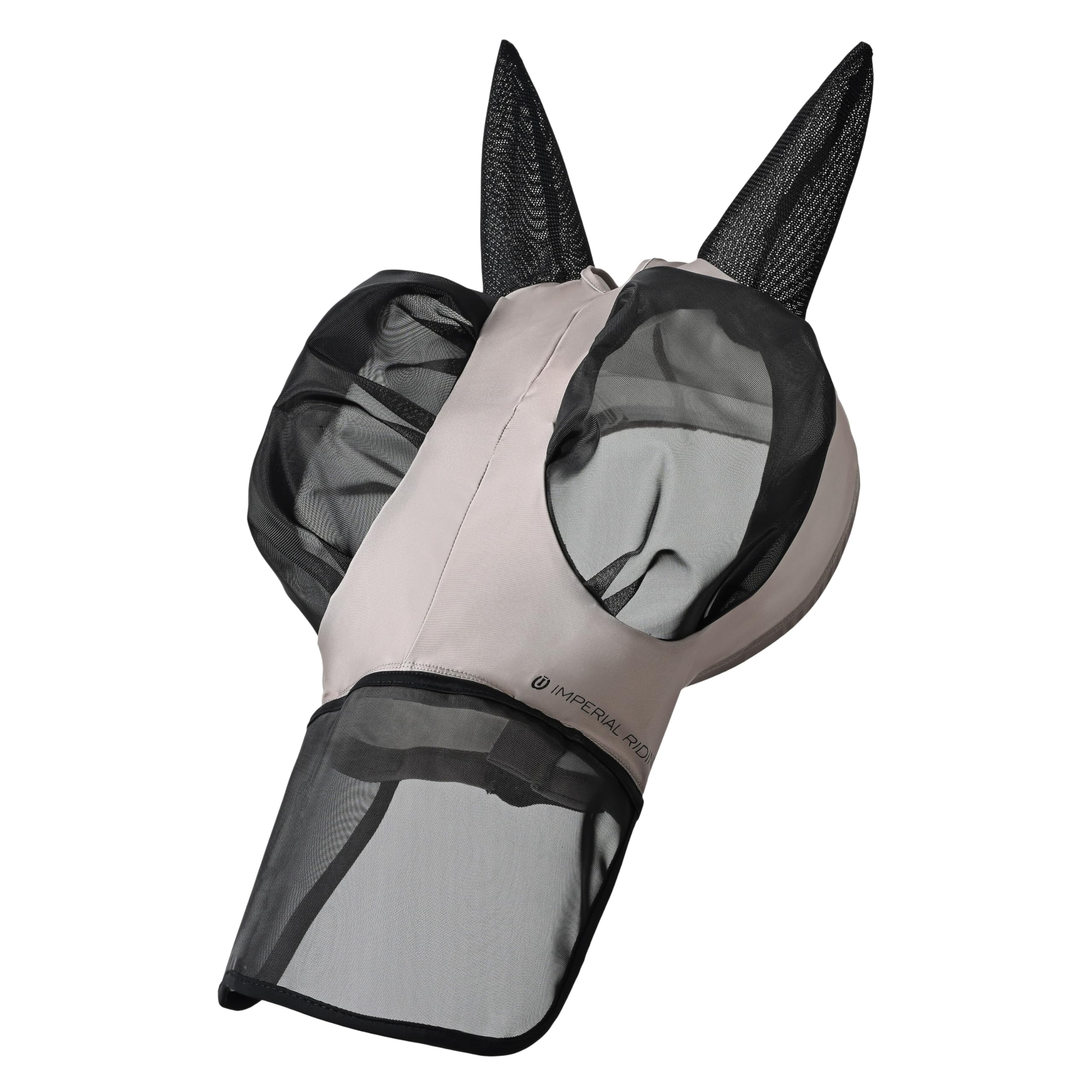 Imperial Riding Trail Ride Fly Mask with Nose Guard Taupe Pony