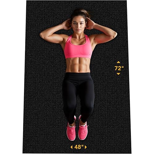 Rubber King Multi-Purpose Exercise Mat - 100% Recycled Thick Rubber Mat for Home Gym Flooring, Non-Slip, Low-Odor Durable Workout Mat for Indoor/Outdoor, Shoe-Friendly
