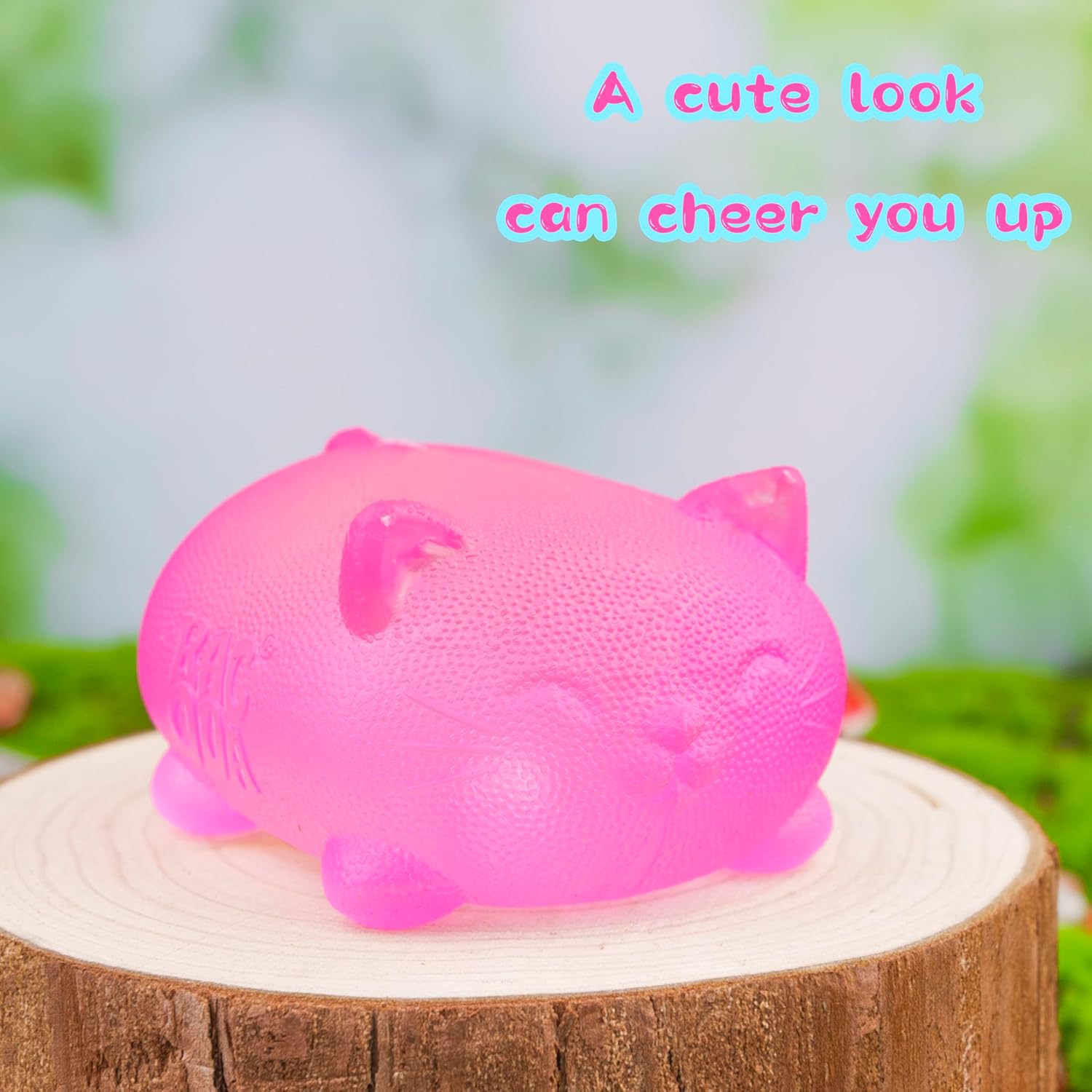 Stress Cat Toy, Gel Filled Squishy Toys for Kids Stress Relief - High Density Squeeze Balls for Students Calming, Fidgets for Classroom Prize