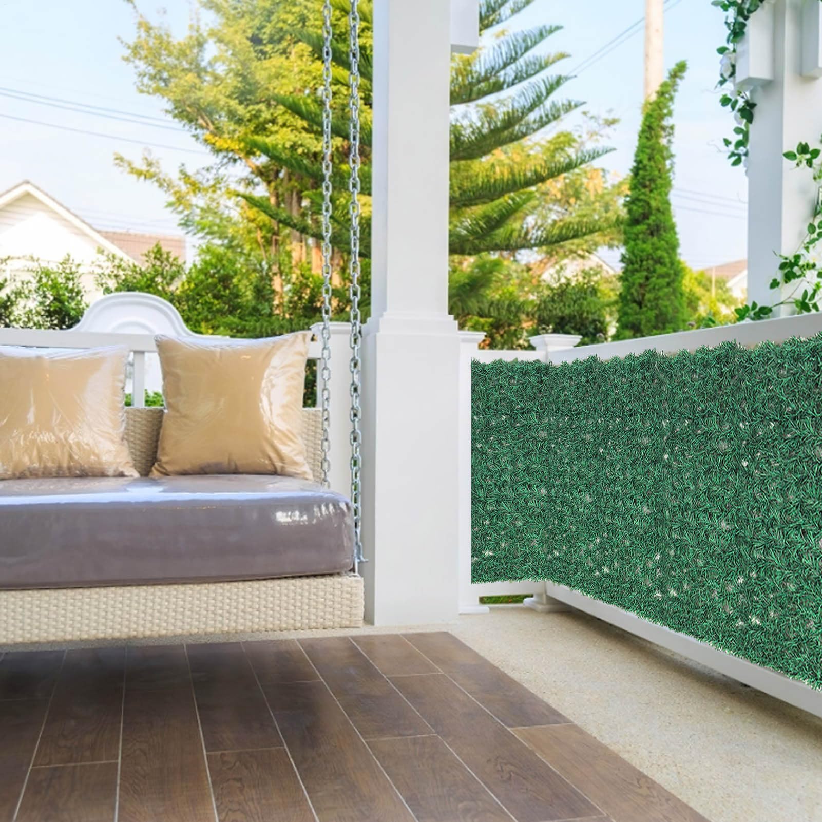 Schermo di artificiale Green Ivy Recinzioni Screen Guardrail Covers | 0,5 x 2 m Schermata per la privacy artificiale Ivy Recinzione per la privacy Decorazione per fondale da parete Balcone