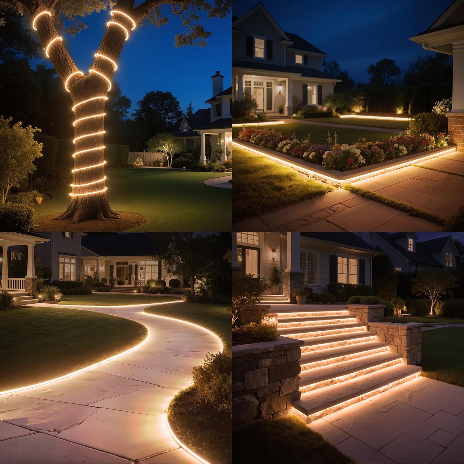 Solar LED Strip Lights,32.8FT 6000mAh Large Capacity Solar String Lights for Outside,IP68 Waterproof Solar Rope Light with Remote for House,Garden,Balcony,Pool,Tree Decorations,Warm White