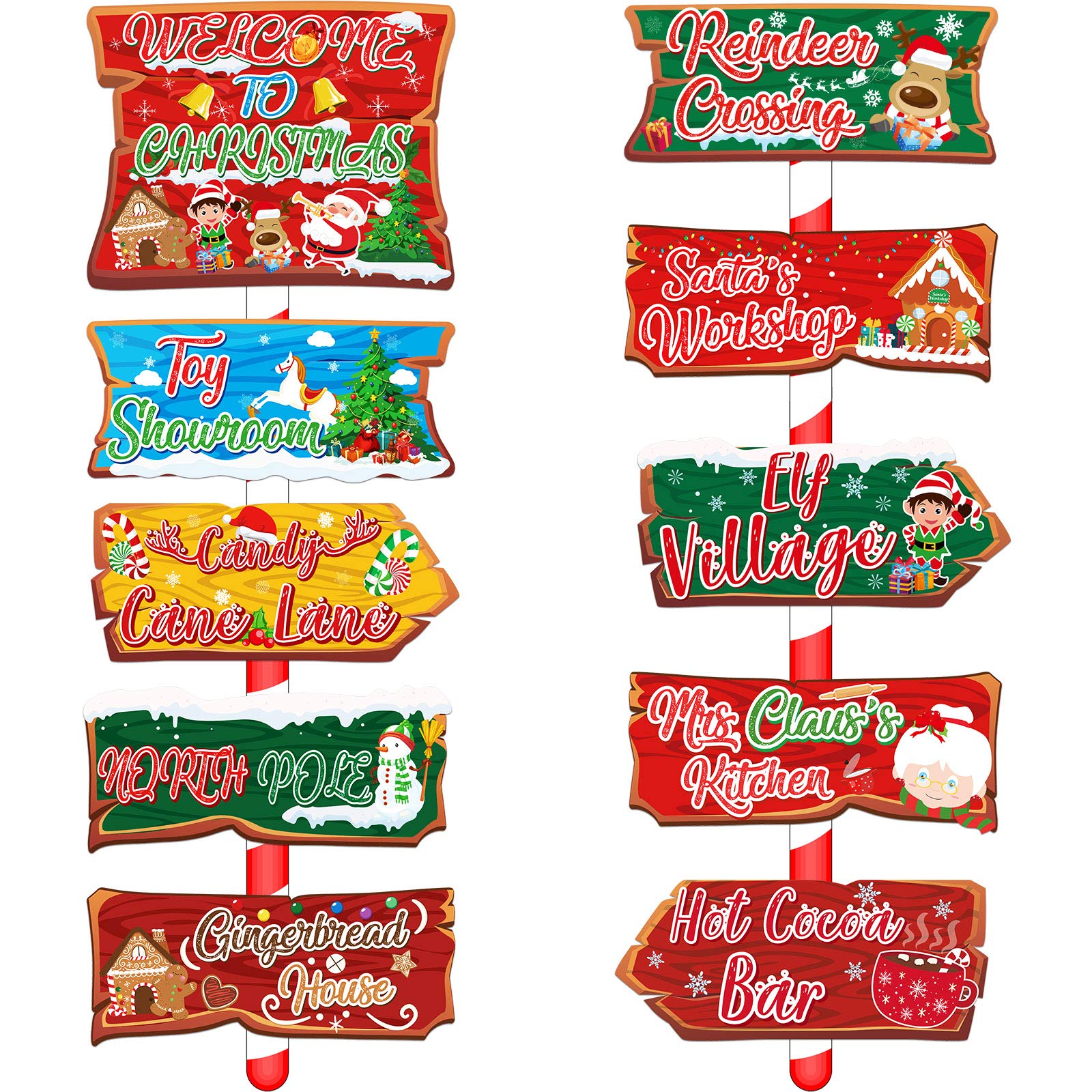 Buy 20 Pieces Christmas Party Directional Signs Welcome North Pole buy-20-pieces-christmas-party-directional-signs-welcome-north-pole